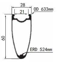 700C 28mm Width Disc Brake All Road Carbon Rims 6028